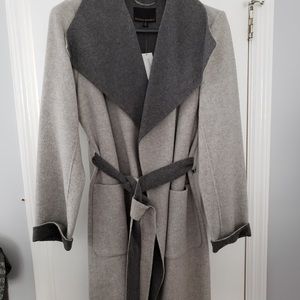 Two tone gray wrap coat 3 quarter.  New with tags size medium
